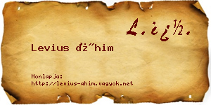 Levius Áhim névjegykártya